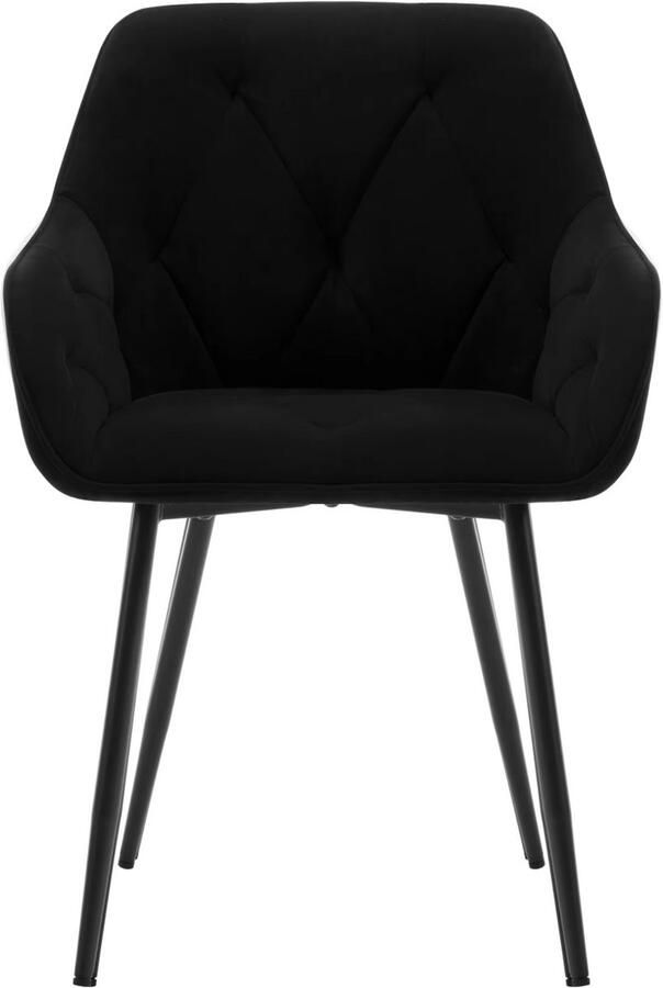 Happiq 2 Stuks Eetkamerstoelen Gestoffeerde Keukenstoelen met Rugleuning en Armleuningen Metalen Poten Voor Woonkamer Kantoor of Kaptafel