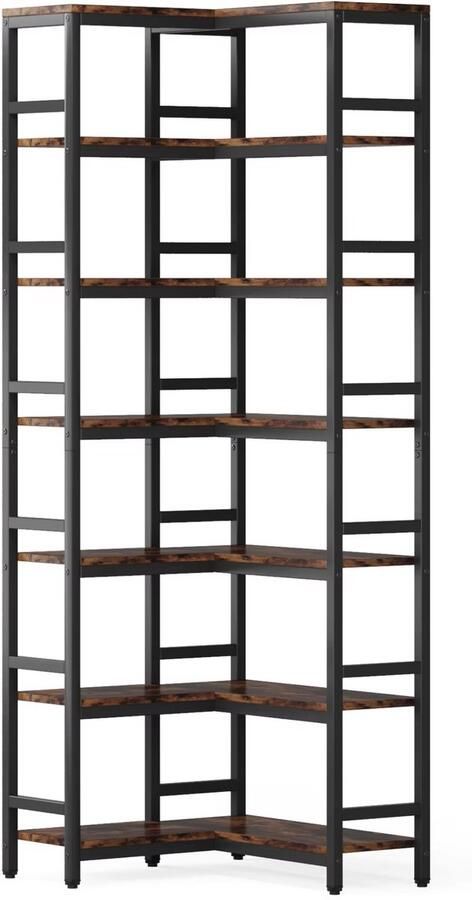 Happiq 7-laags Boekenkast Boekenplank Boekenkast Wandplank Boekenrek Voor opslag en display Chocolade