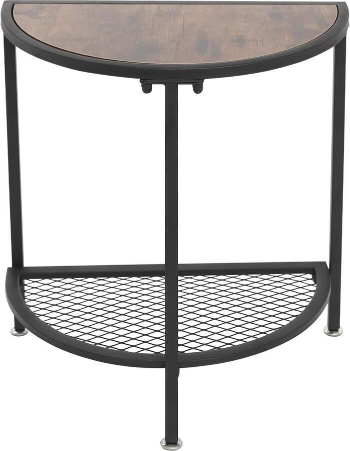 Happiq Bijzettafel Lucia Half rond Voor woonkamer en slaapkamer 50KG Hout en metaal