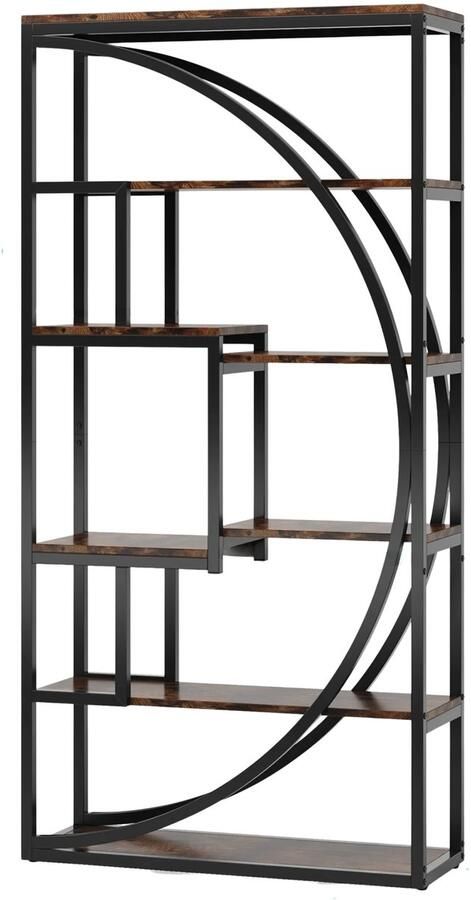 Happiq Boekenkast industrieel Voor woonkamer slaapkamer of kantoor Opbergkast 170cm Vakkenkast Khaki