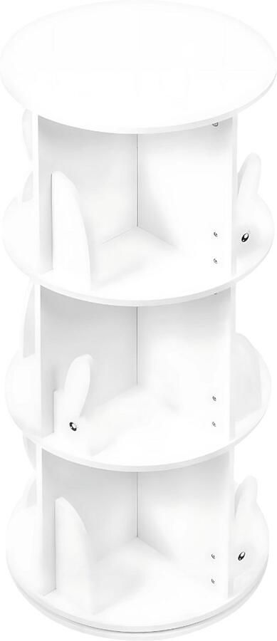 Happiq Boekenkast kind Roterende boekenrek Voor kinderkamer of woonkamer Speelgoed- Wit