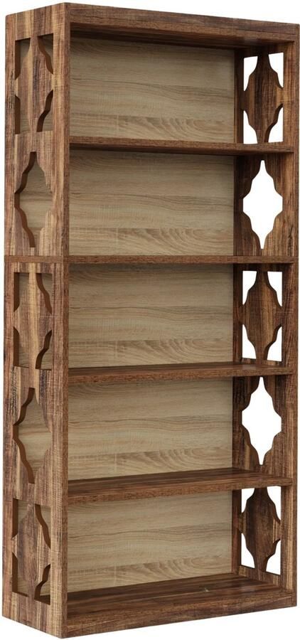 Happiq Boekenkast Zaro Bruin 6 Lagen Boekenrek Opbergrek Voor Slaapkamer Woonkamer of Kantoor