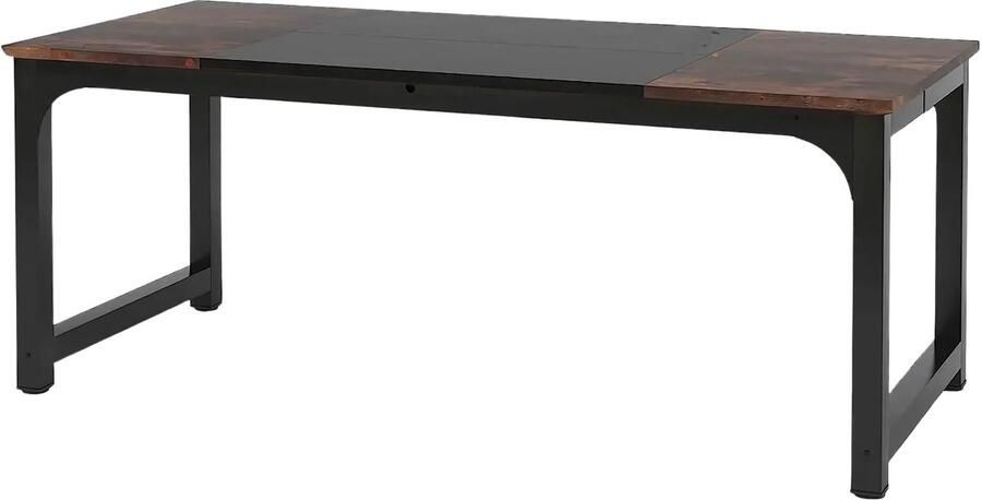 Happiq Bureau Computerbureau Lange bureau Vergadertafel Voor thuis of kantoor Zwart Bruin