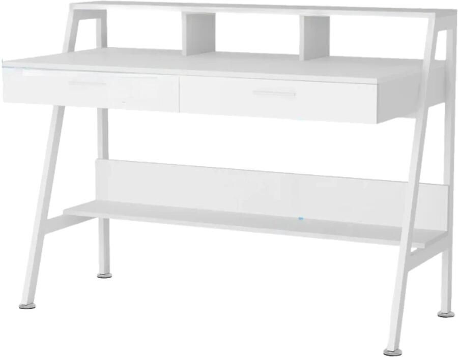 Happiq Bureau voor thuis Met 2 lades 120 cm Wit Computerbureau Voor volwassenen Dames