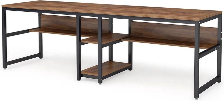 Happiq Bureau XL Voor 2 perosnen Bruin Computerbureau Voor thuis of werk 200cm