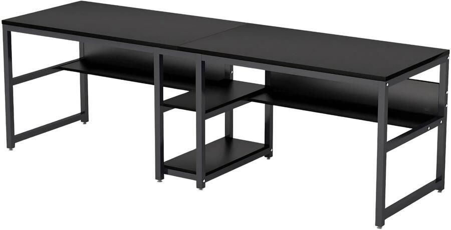 Happiq Bureau XL Voor 2 perosnen Zwart Computerbureau Voor thuis of werk 200cm