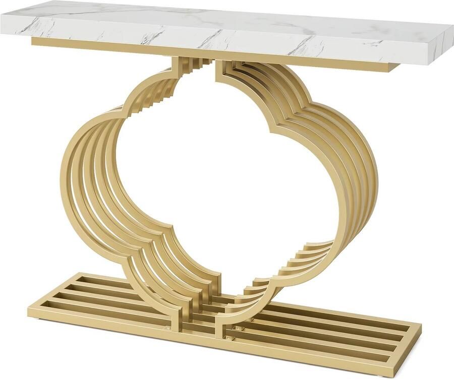 Happiq Console tafel Cloudy Goud Wandtafel Sidetafel Dressoir Hout- Haltafel Woonkamer of hal 100cm