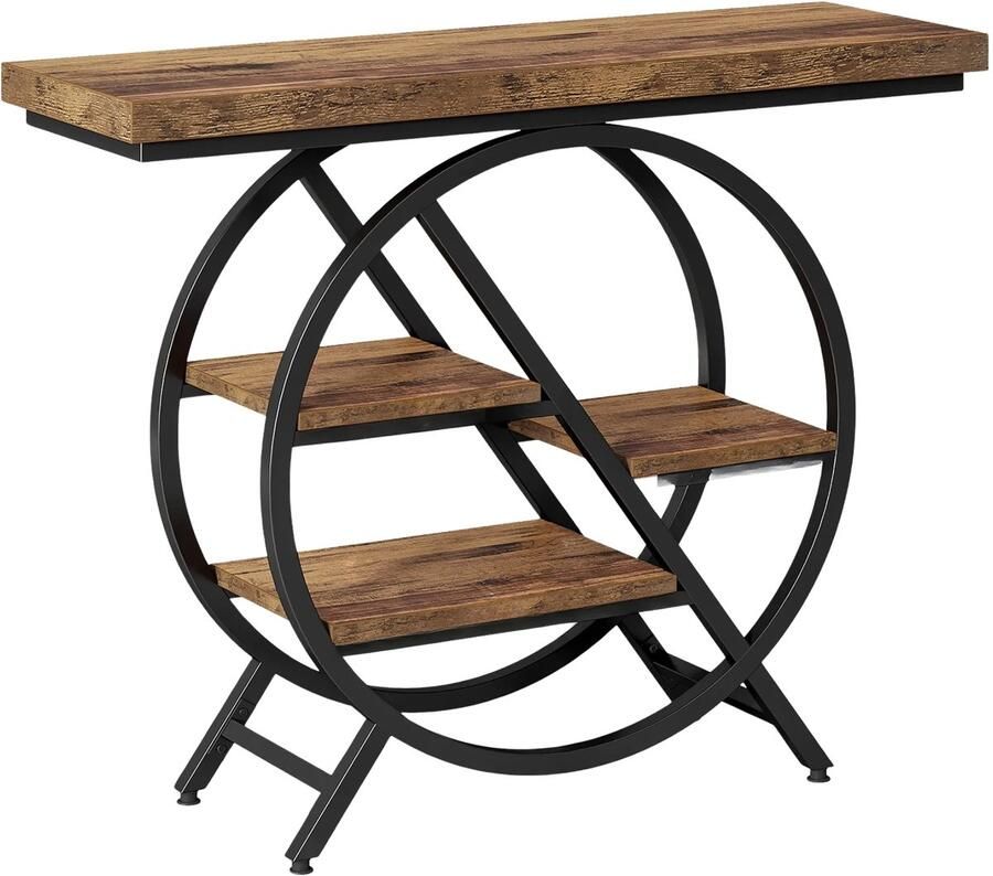 Happiq Consoletafel Luvia Haltafel 100cm Wandtafel Gang of woonkamer Bruin