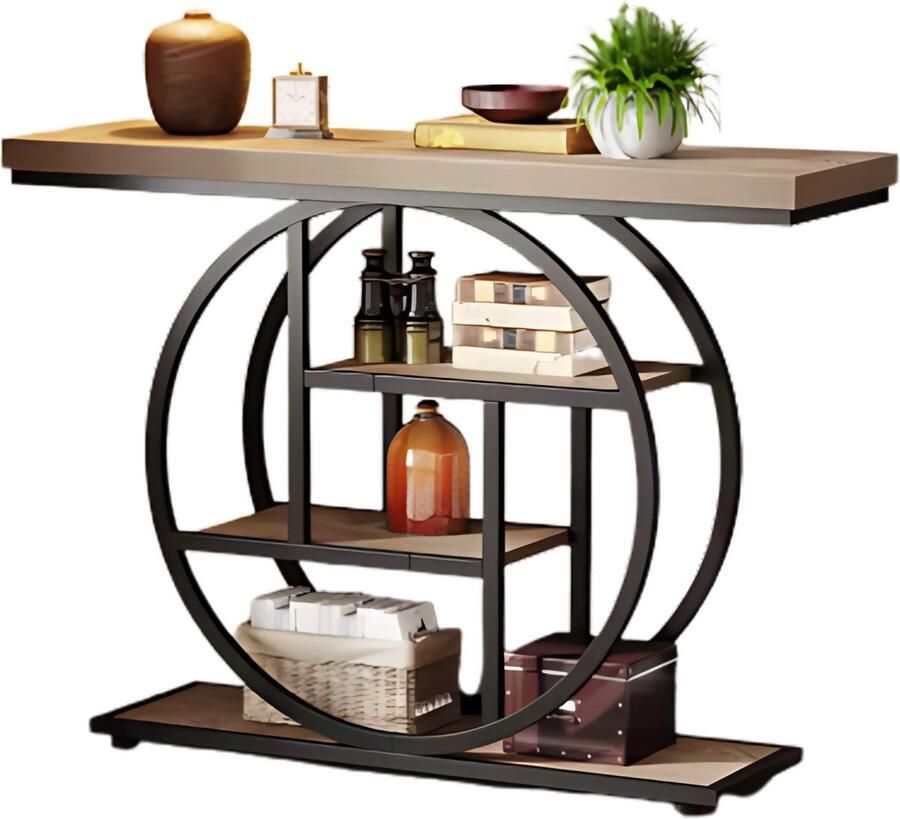 Happiq Consoletafel Novio Sidetafel Wandtafel Haltafel Bruin Voor Hal of woonkamer of Gang 100cm