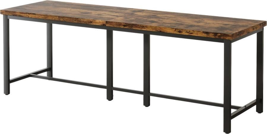 Happiq Dubbel computerbureau 200cm bureau Vintage Voor volwassenen