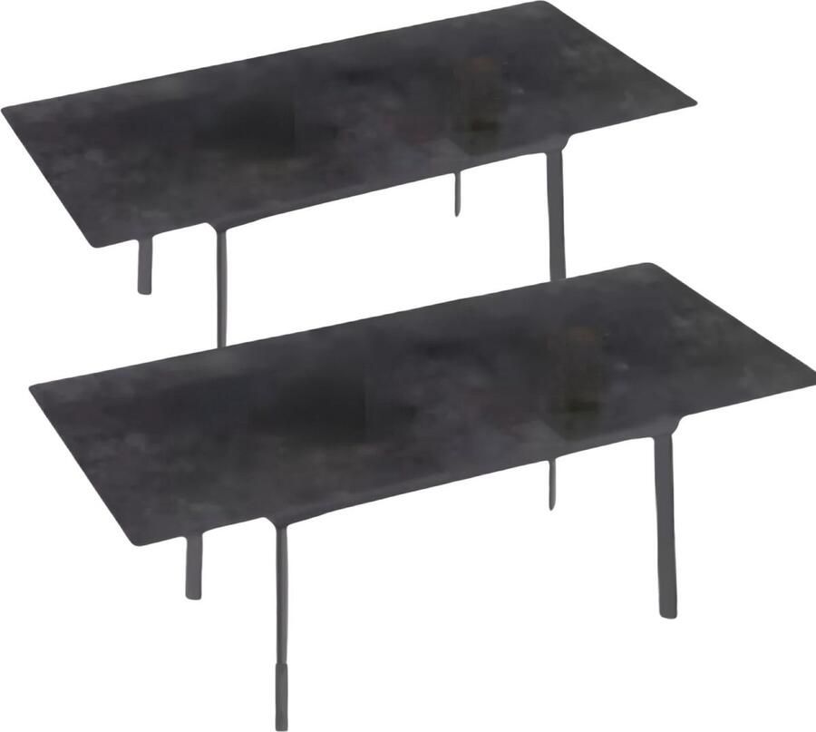 Happiq Eettafel Grandiose 8-10 Personen Gesinterde Stenen Eettafel 180 cm Uitschuifbare Keuken Eettafel voor Kerst Metalen Frame