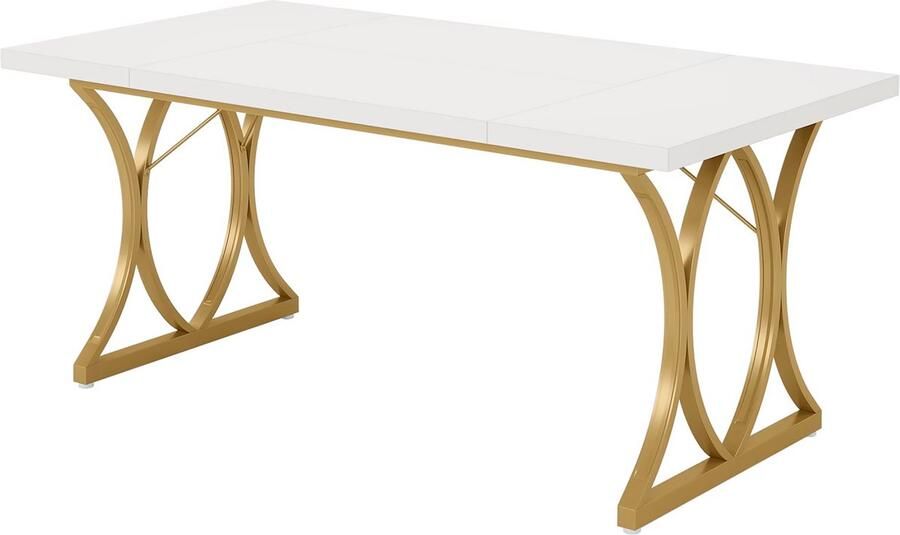 Happiq Eettafel Keukentafel Eetkamertafel Voor 4-6 personen Wit