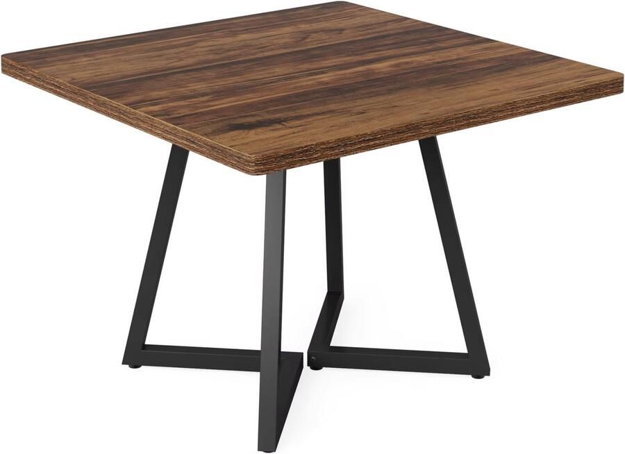 Happiq Eettafel Livanti Voor 4 personen Vierkant Keukentafel 80cm Voor eetkamer Bruin