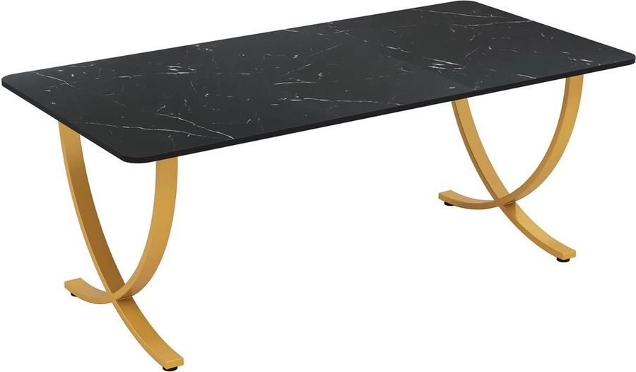 Happiq Eettafel Sillia 160cm Voor 4-6 Personen Voor Keukentafel en Eetkamer Zwart
