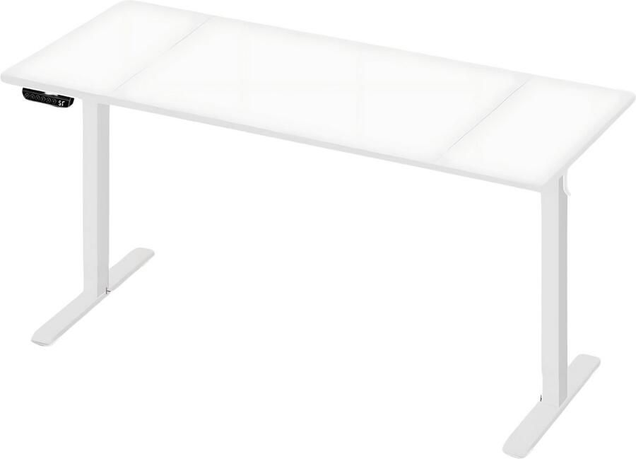 Happiq Elektrisch Sta-Bureau In Hoogte Verstelbaar Ergonomisch Bureau voor Thuis of Kantoor Met USB-Oplaadpoort en Geheugeninstellingen Color: 140x60cm white
