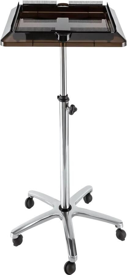 Happiq Kapperswagen Rolwagen op Wielen Voor Salons en Thuisgebruik met Afneembaar Dienblad Kunststof en Metaal Zwart