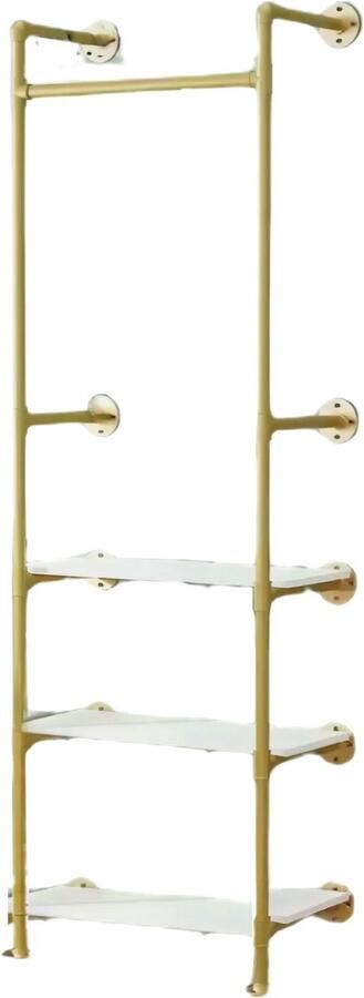 Happiq Kledingrek Fioren Moderne kledingrek Met kledingroede voor hal slaapkamer of woonkamer Kledingstangen Schoenenrek Wandmontage