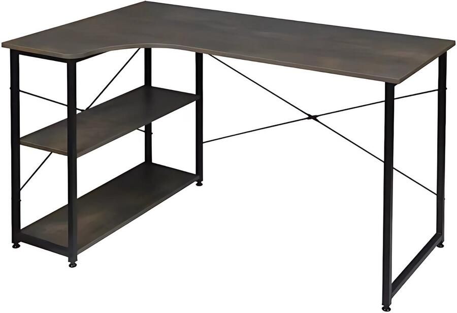 Happiq L-vormig Computertafel Hoekbureau Werkstation voor Studie PC Laptop & Gaming Ideaal voor Eetkamer of Werkruimte