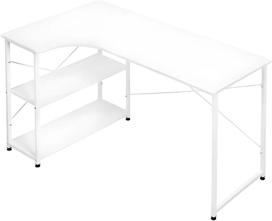 Happiq L-vormig Computertafel Hoekbureau Werkstation voor Studie PC Laptop & Gaming Ideaal voor Eetkamer of Werkruimte