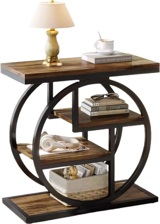 Happiq Luxe Bijzettafel Delia Voor woonkamer of slaapkamer Nachtkast Bruin