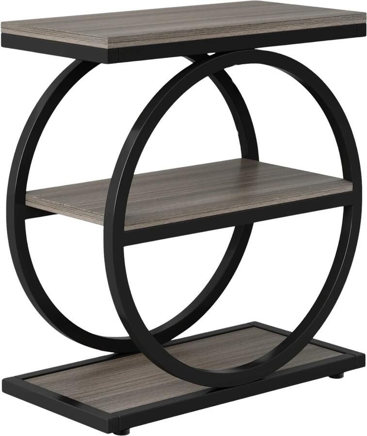 Happiq Luxe Bijzettafel Madini Voor woonkamer of slaapkamer Nachtkast Grijs