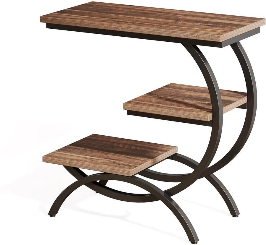 Happiq Luxe Bijzettafel Nova Voor woonkamer of slaapkamer Nachtkast Bruin