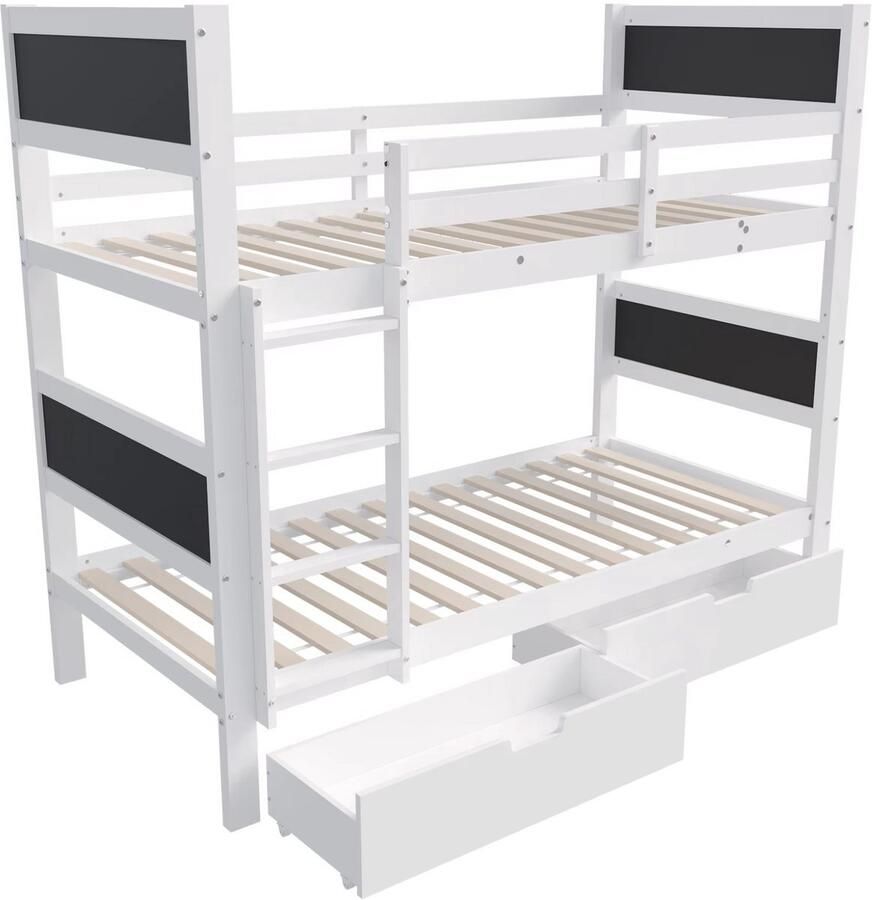 Happiq Luxe hoogslaper Valora voor kinderen 90x200 cm 2 Kinderbedden stapelbed Met Hoektrap valbeveiliging en raam Peuterbed