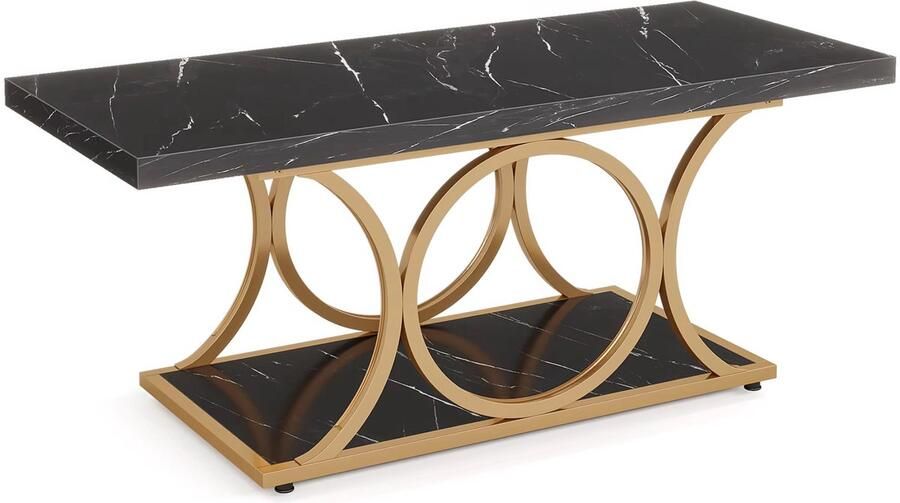 Happiq Luxe Salontafel Rovya Rechthoekig Modern Voor woonkamer Bijzettafel 120cm Bruin