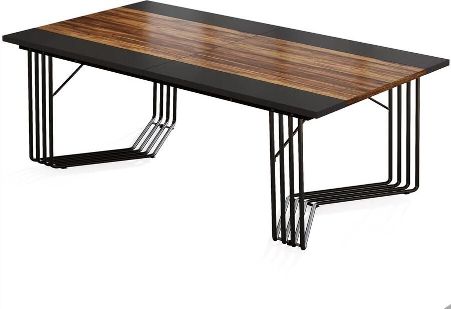 Happiq Modern bureau 200cm Voor kantoor Vergadertafel Computerbureau voor 6 personen Metalen frame