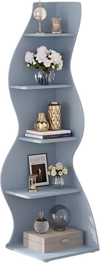 Happiq Moderne boekenkast 5 lagen Blauw Boekenrek Woonkamer slaapkamer en kinderkamer Hout 180cm