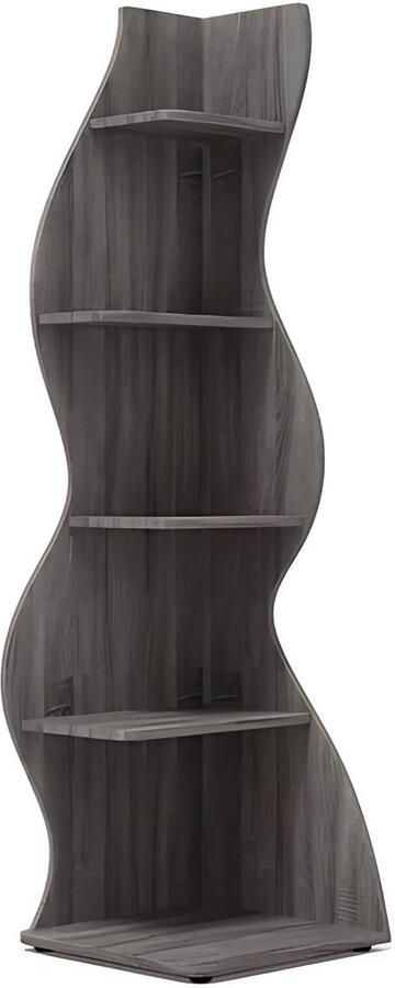 Happiq Moderne boekenkast 5 lagen Grijs Boekenrek Woonkamer slaapkamer en kinderkamer Hout 180cm