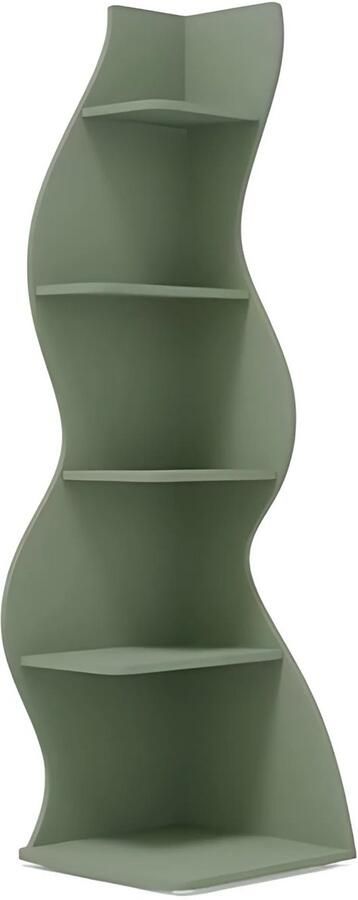 Happiq Moderne boekenkast 5 lagen Groen Boekenrek Woonkamer slaapkamer en kinderkamer 50 × 48 cm × 177 cm Hout