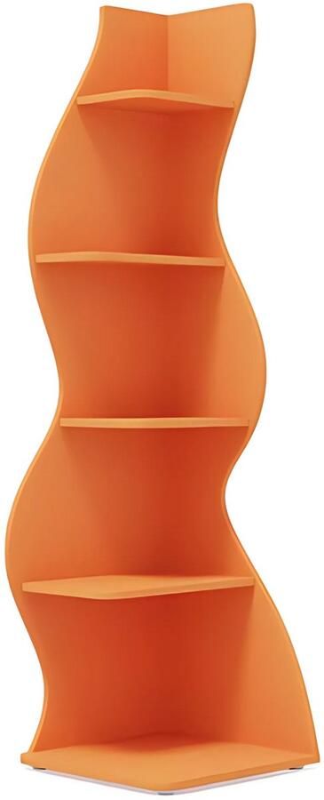 Happiq Moderne boekenkast 5 lagen Oranje Boekenrek Woonkamer slaapkamer en kinderkamer Hout 50 cm (D) × 48 cm (B) × 177 cm (H)