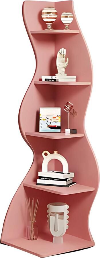 Happiq Moderne boekenkast 5 lagen Zwart Boekenrek Woonkamer slaapkamer en kinderkamer Hout 50 cm (D) × 48 cm (B) × 177 cm (H)