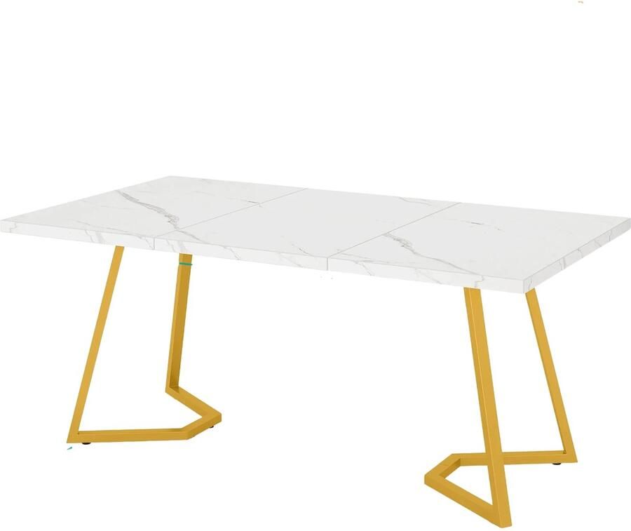 Happiq Moderne eetkamertafel Luvia Woonkamer -Marmerlook Blad 160cm