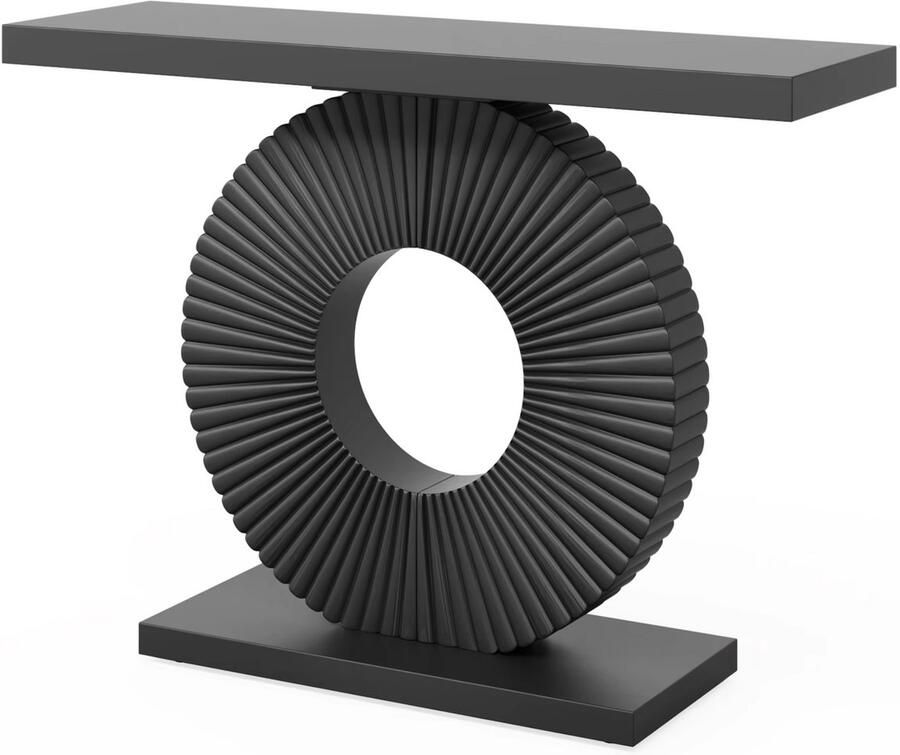 Happiq Moderne Haltafel Nero Consoletafel 100cm Wandtafel Voor Gang of Woonkamer Zwart