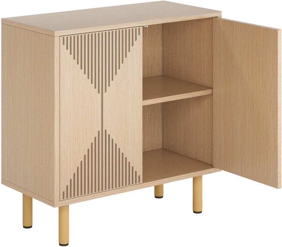 Happiq Opbergkast met deuren Binnen Voor woonkamer of hal Dressoir- Naturel