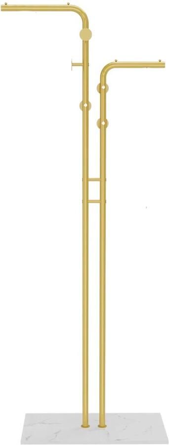 Happiq Opulence Elegante kledingrek Goud Met kledingroede voor hal slaapkamer of woonkamer 2 Kledingstangen