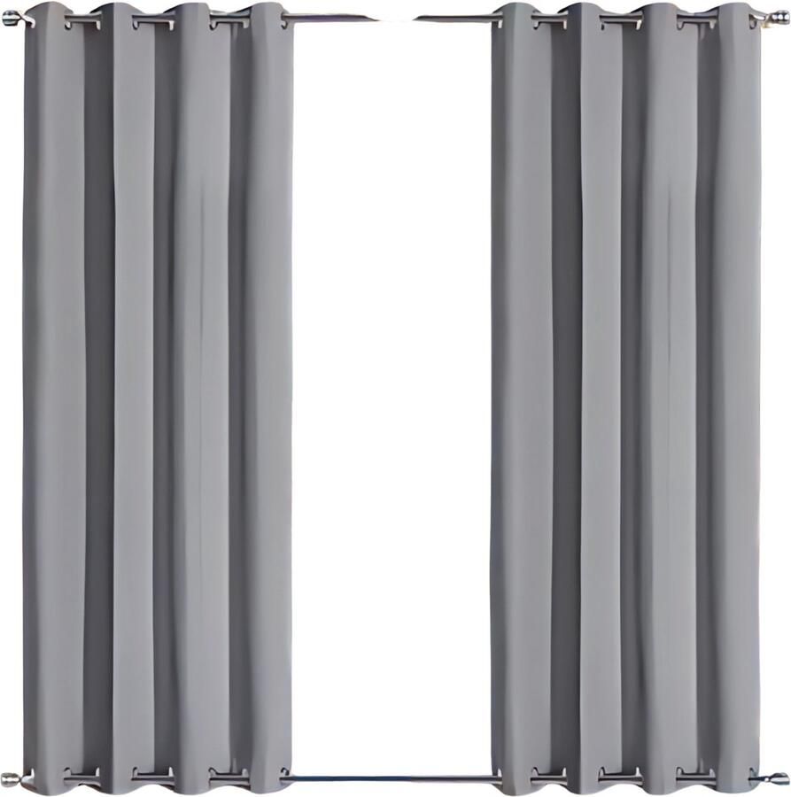Happiq Privacygordijnen Buitengordijn Schaduwdoek- Voor Tuin Veranda of Balkon UV-bestendig & Zonwerend Waterdicht Outdoor Design met Doorvoertules Light Gray-W84xL55in-213x140cm