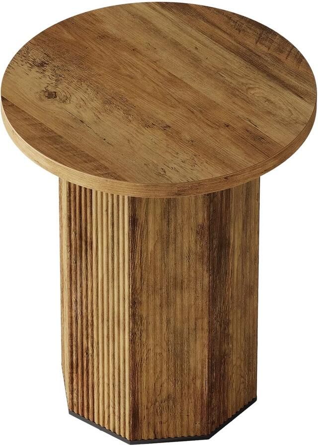 Happiq Ronde bijzettafel Voor Woonkamer Bank Binnen Bruin