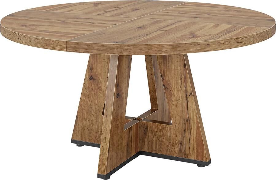 Happiq Ronde Eettafel Zenia Voor 4 personen 120cm Voor Keuken of eetkamer Bruin