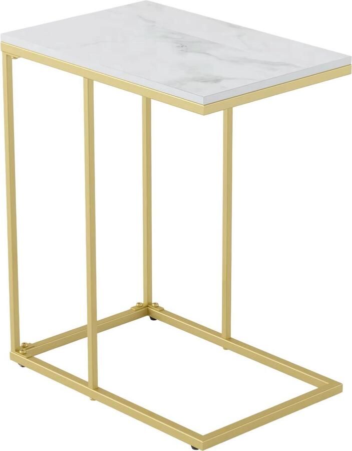 Happiq Salontafel Valora Vierkante salontafel Woonkamer Marmerlook Bijzettafel Side table