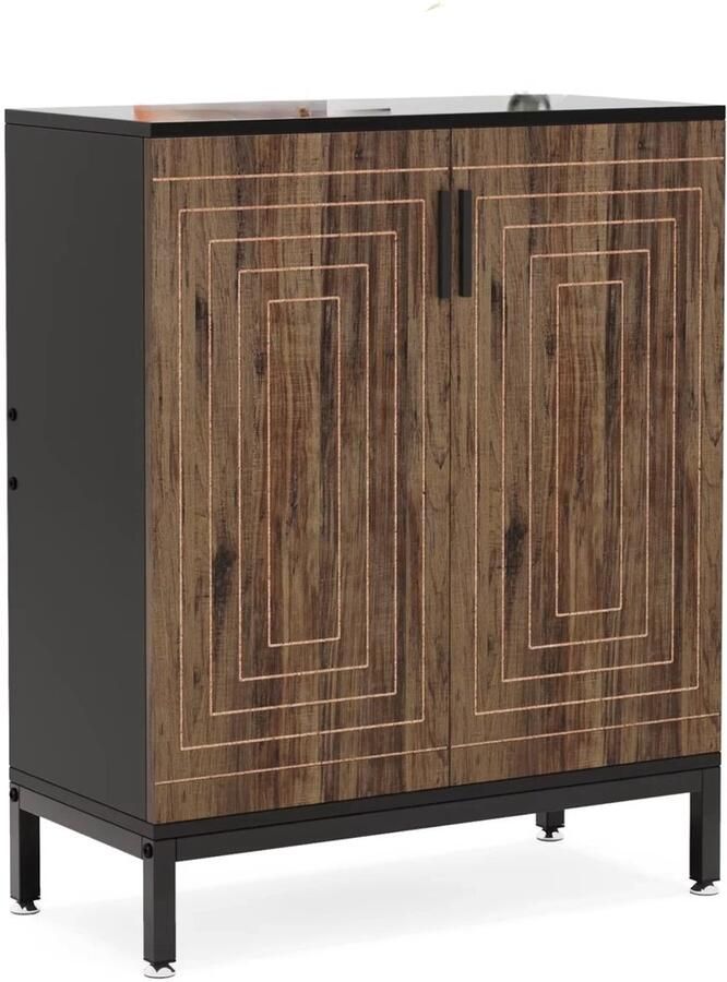 Happiq Schoenenkast deluxe Met deuren Bruin 20 paar Schoenenrek 80m 6 laags Opbergkast