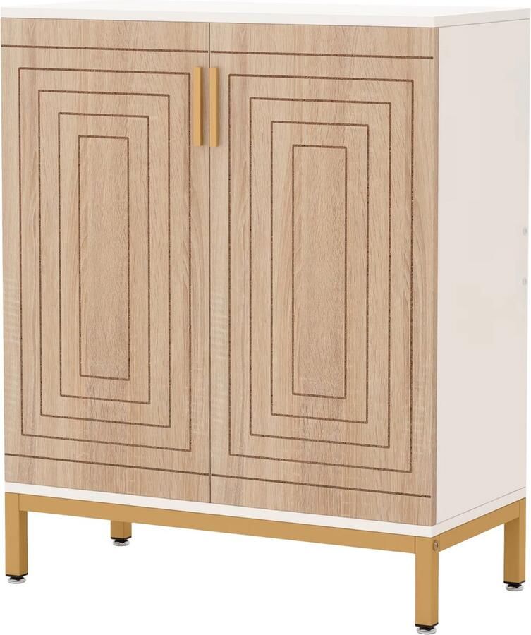 Happiq Schoenenkast deluxe Met deuren Khaki 20 paar Schoenenrek 80m 6 laags Opbergkast