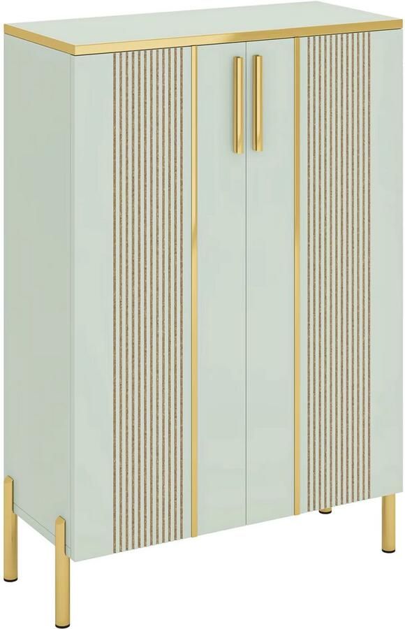 Happiq Schoenenkast met deuren 20 paar Schoenenrek Licht groen Staand