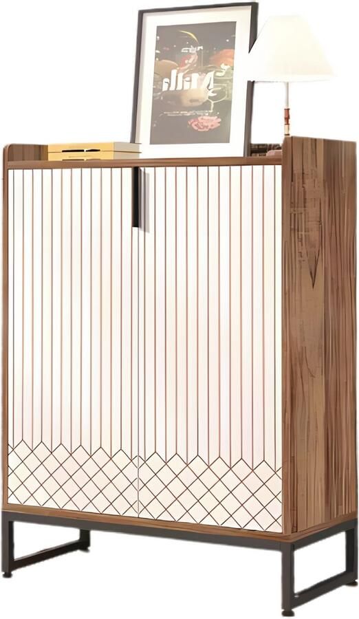 Happiq Schoenenkast met deuren 5 lades Bruin Voor 20 paar Schoenenrek Woonkamer en slaapkamer