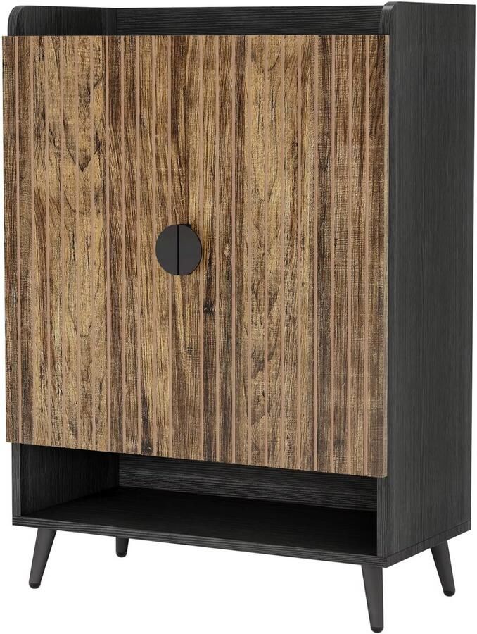 Happiq Schoenenkast Schoenenbank Schoenenrek Voor schoenenopslag Met 7 lagen en verstelbare planken Coffee