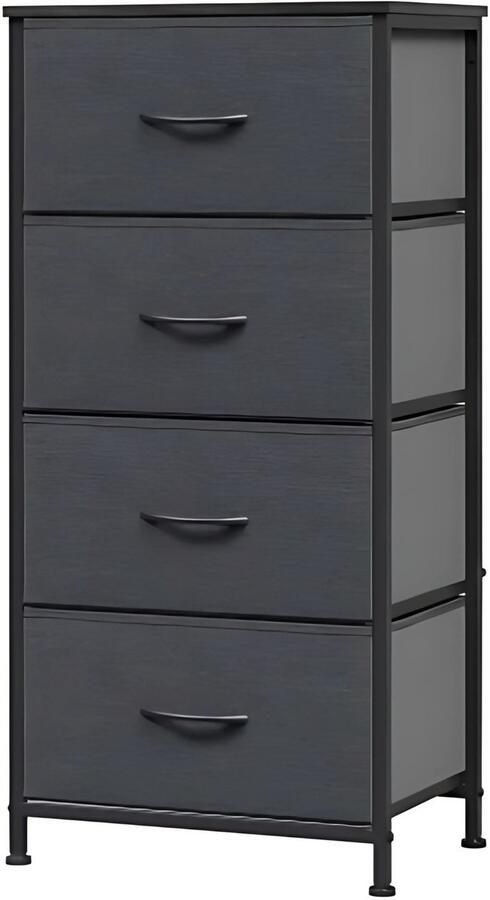 Happiq Smalle Zijkast met 4 Laden Opbergkast ladekast Voor Slaapkamer of Woonkamer Stoffen Opbergkast & Dressoir Vrijstaande Home Organizer van