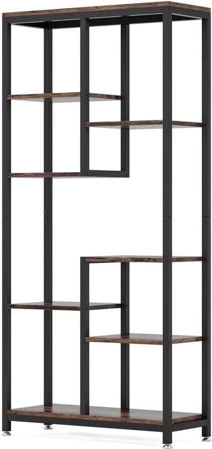 Happiq Vintage Boekenkast Browny 80 × 30 × 176 cm Boekenrek Opbergrek Stellingkast Geschikt voor Woonkamer Kantoor of Slaapkamer