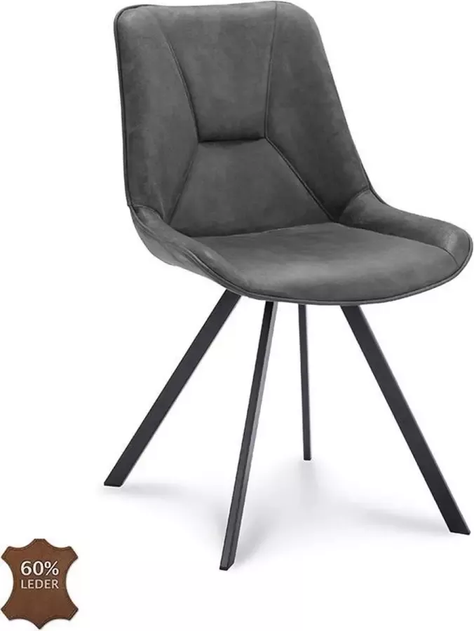 Happy Chairs Eetkamerstoel Hugo Bull Grafiet